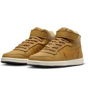Nike(PS) Court Borough Mid-Top Sneakers Yellow size 13. Kids 13c
